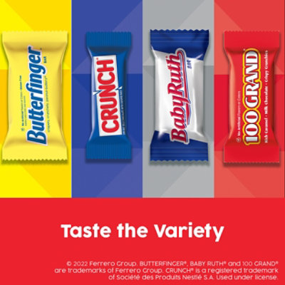 Butterfinger CRUNCH Baby Ruth & 100 Grand Assorted Fun Size Chocolate Candy Bars - 60 - 37.2 Oz - Image 2