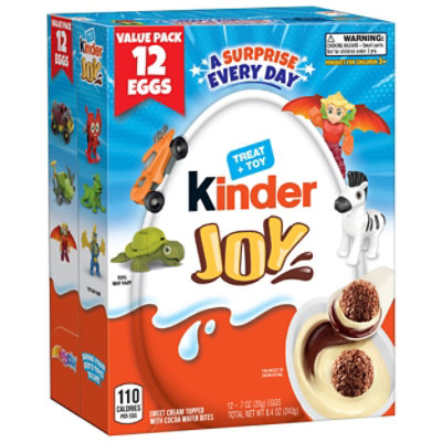 Kinder Joy Eggs Treat + Toy Sweet Creams & Chocolatey Wafers 6