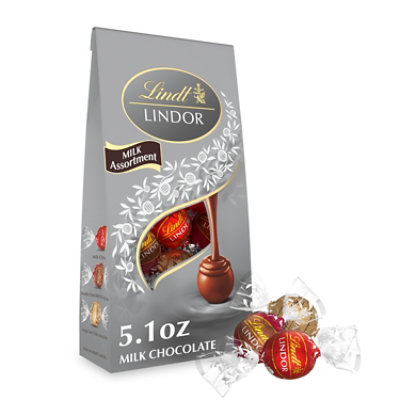 Lindt LINDOR Milk Chocolate Candy Truffles 3 Pack - 1.3 Oz