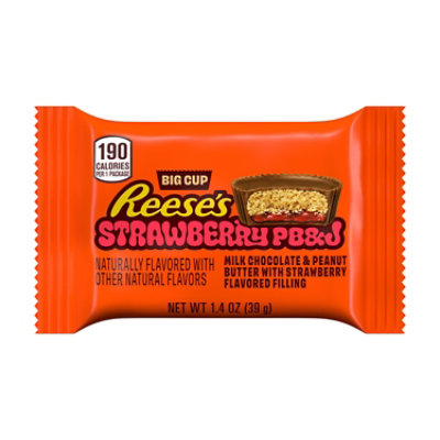 REESE'S Big Cup PB&J Strawberry Milk Chocolate Peanut Butter Cup Candy Pack - 1.4 Oz