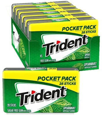 Trident Pocket Pack Spearmint 14 Stk - Case - 12 Units - Image 1