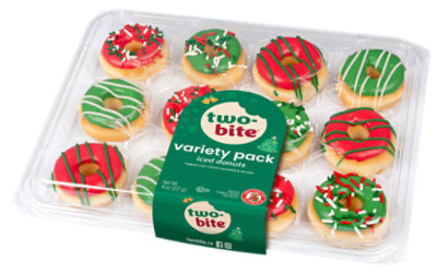 Two-bite Christmas Astd Mini Donuts - 8 OZ - Image 1