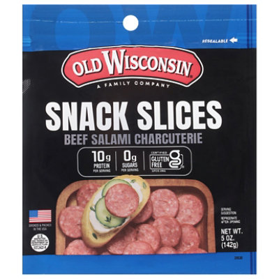 Old Wisconsin Beef Salami Charcuterie Snack Slices - 5 OZ - Image 1