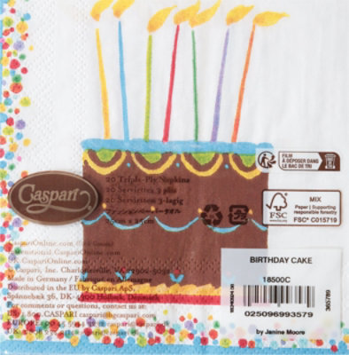 Birthday Cake Napkin Cocktail - EA - Image 3