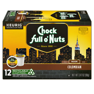 Chock Full O'nuts Single Serve 12 Count Colombian K-cup - 3.47 OZ - Image 1