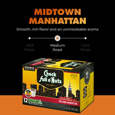 Chock Full O'nuts Single Serve 12 Count Midtown Manhattan K-cup - 3.3 OZ - Image 3