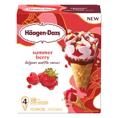 Haagen Dazs Summer Berry Belgian Waffle Cones 4ct, 14.88fz - 14.88 FZ - Image 2