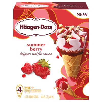 Haagen Dazs Summer Berry Belgian Waffle Cones 4ct, 14.88fz - 14.88 FZ - Image 1