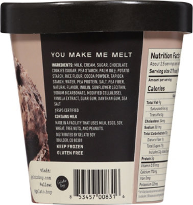 Gelato Boy Ice Cream Salty Cookies And Cream - 14 OZ - Image 5