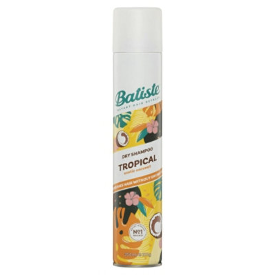 Batiste Dry Shampoo Tropical, Coconut & Floral Fragrance, No Rinse Spray 350ml - Image 1