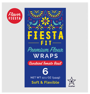 Fiesta Fit Premium Sun Dried Tomato Wraps - 12.1 OZ - Image 1