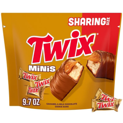 Twix Minis Caramel and Milk Chocolate Candy Bars Sharing Size Resealable Bag - 9.7 Oz - Image 1