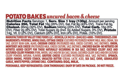Three Bridges Uncured Bacon & Cheese Potato Bakes - 4.6 OZ - Image 2