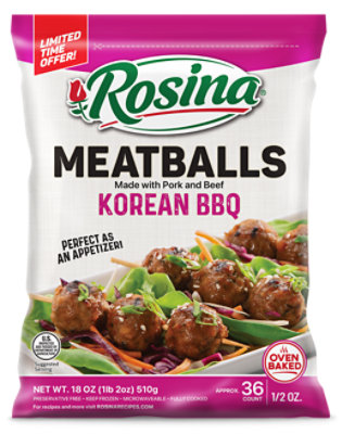 Rosina Meatballs Korean Bbq 18 Oz - 18 OZ - Image 1
