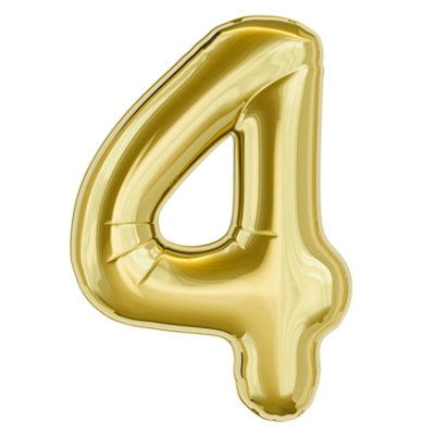 American Greetings Number '4' Gold Foil Large Balloon - Each - Image 1