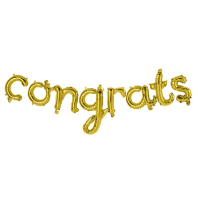 American Greetings 'Congrats' Gold Foil Balloon Banner 8 Count - Each - Image 1
