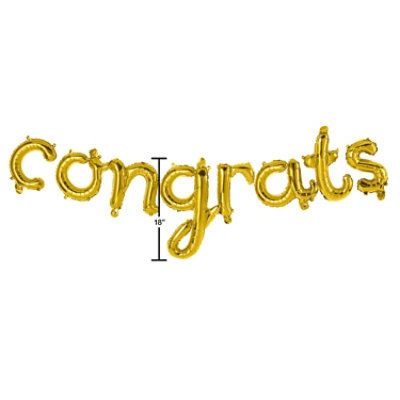 American Greetings 'Congrats' Gold Foil Balloon Banner 8 Count - Each - Image 3