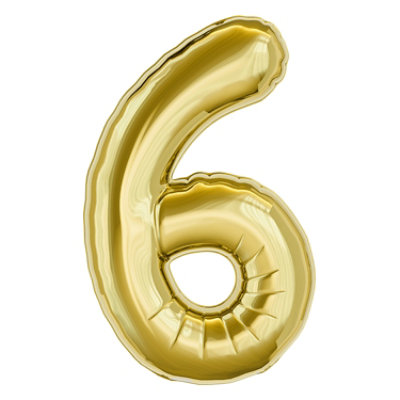 American Greetings Number '6' Gold Foil Large Number - Each - Image 1