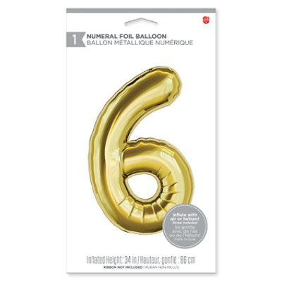 American Greetings Number '6' Gold Foil Large Number - Each - Image 2