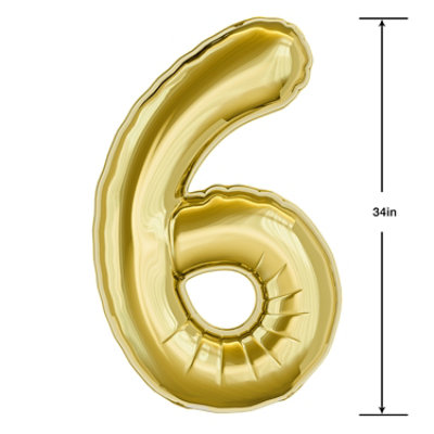 American Greetings Number '6' Gold Foil Large Number - Each - Image 3