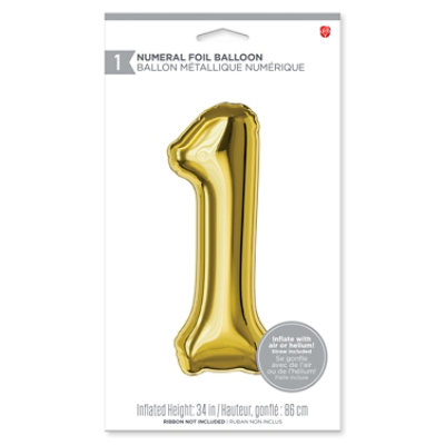 American Greetings Number '1' Gold Foil Large Balloon - Each - Image 2