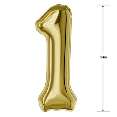 American Greetings Number '1' Gold Foil Large Balloon - Each - Image 3