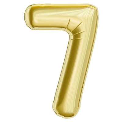 American Greetings Number '7' Gold Foil Large Number Balloon - Each - Image 1