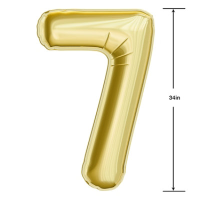American Greetings Number '7' Gold Foil Large Number Balloon - Each - Image 3