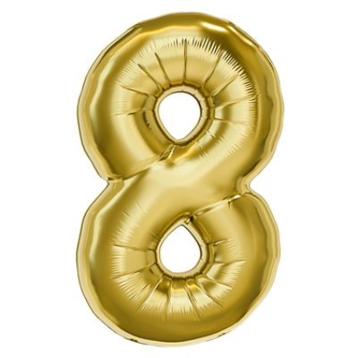 American Greetings Number '8' Gold Foil Large Balloon - Each - Image 1
