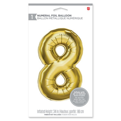 American Greetings Number '8' Gold Foil Large Balloon - Each - Image 2