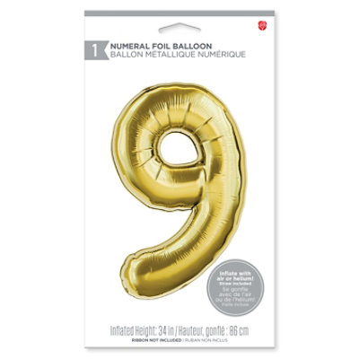 American Greetings Number '9' Gold Foil Large Number Balloon - Each - Image 2