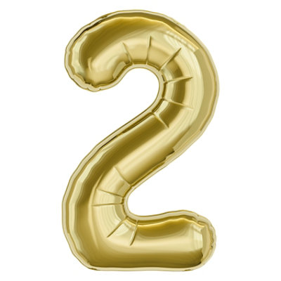American Greetings Gold Foil Number '2' Large Balloon - Each - Image 1