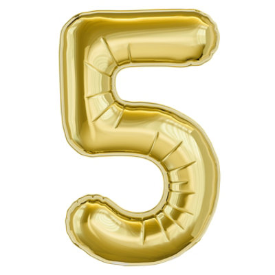 American Greetings Number '5' Gold Foil Large Balloon - Each - Image 1