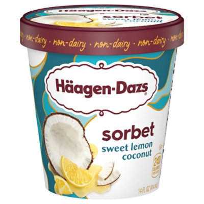 Haagen Dazs Sweet Lemon Coconut Sorbet - 8-1.75FZ - Image 2