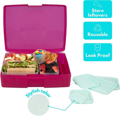 Bentology Bento Lunch Box Set w/ 5 Removable, Leak Proof Containers, On-the-Go Meal & Compartments - Stackable, Microwave Safe Containers w Lids - Image 2