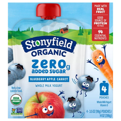 Stonyfield Organic Apple Blueberry Carrot Multi-pack 4pk , 4-3.5 Oz - 4-3.5 OZ - Image 2