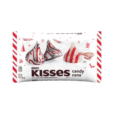 HERSHEY'S KISSES Candy Cane Flavored Christmas Candy Bag - 9 Oz