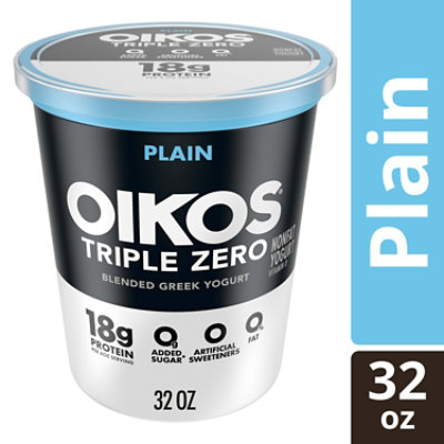Oikos Triple Zero Vanilla High Protein Nonfat Greek Yogurt Tub