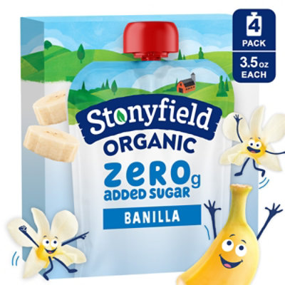 Stonyfield Org Kids Zero G Added Sugar Whole Milk Yogurt Pouches, Banilla, 4-3.5 Oz - 4-3.5 OZ - Image 2