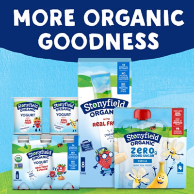 Stonyfield Org Kids Zero G Added Sugar Whole Milk Yogurt Pouches, Banilla, 4-3.5 Oz - 4-3.5 OZ - Image 2