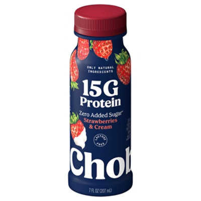 Chobani 15g Protein Lowfat Greek Yogurt Drink Strawberries & Cream 7 Oz - 7 OZ - Image 3