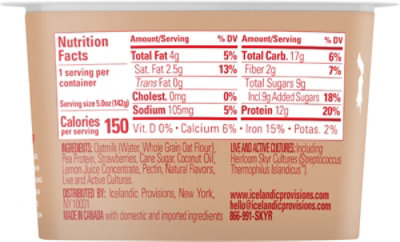 Icelandic Provisions Oatmilk Skyr Strawberry 5 Oz - 5 OZ - Image 5