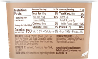 Icelandic Provisions Oatmilk Skyr Vanilla 5oz - 5 OZ - Image 5