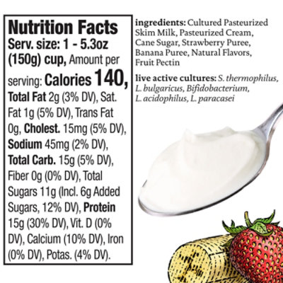 Siggi's Icelandic Skyr Lowfat Yogurt Strawberry Banana, 5.3 Oz - 5.3 OZ - Image 7