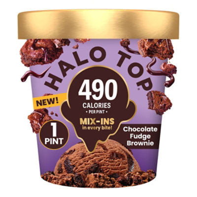 Halo Top Icecream Chocolate Fudge  Brownie 1 Pt - 16 FZ - Image 1