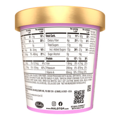 Halo Top Icecream Chocolate Fudge  Brownie 1 Pt - 16 FZ - Image 3