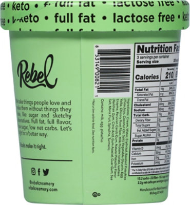 Rebel Ice Cream Pistachio - 1 PT - Image 6