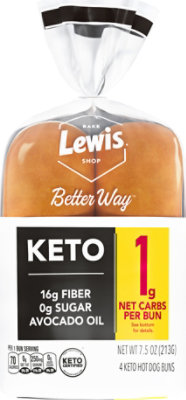 Lewis Bake Shop Healthy Life Keto Hot Dog Buns - 7.5 OZ - Image 1