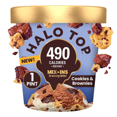 Halo Top Icecream Cookies Brownies Es Pint - 16 FZ - Image 1