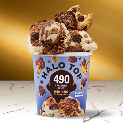 Halo Top Cookies & Chocolate Brownies Lower Calorie Light Ice Cream Pint - 16 Fl. Oz. - Image 2